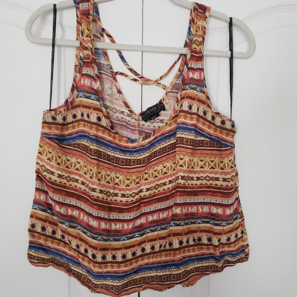 cropped printed tank top